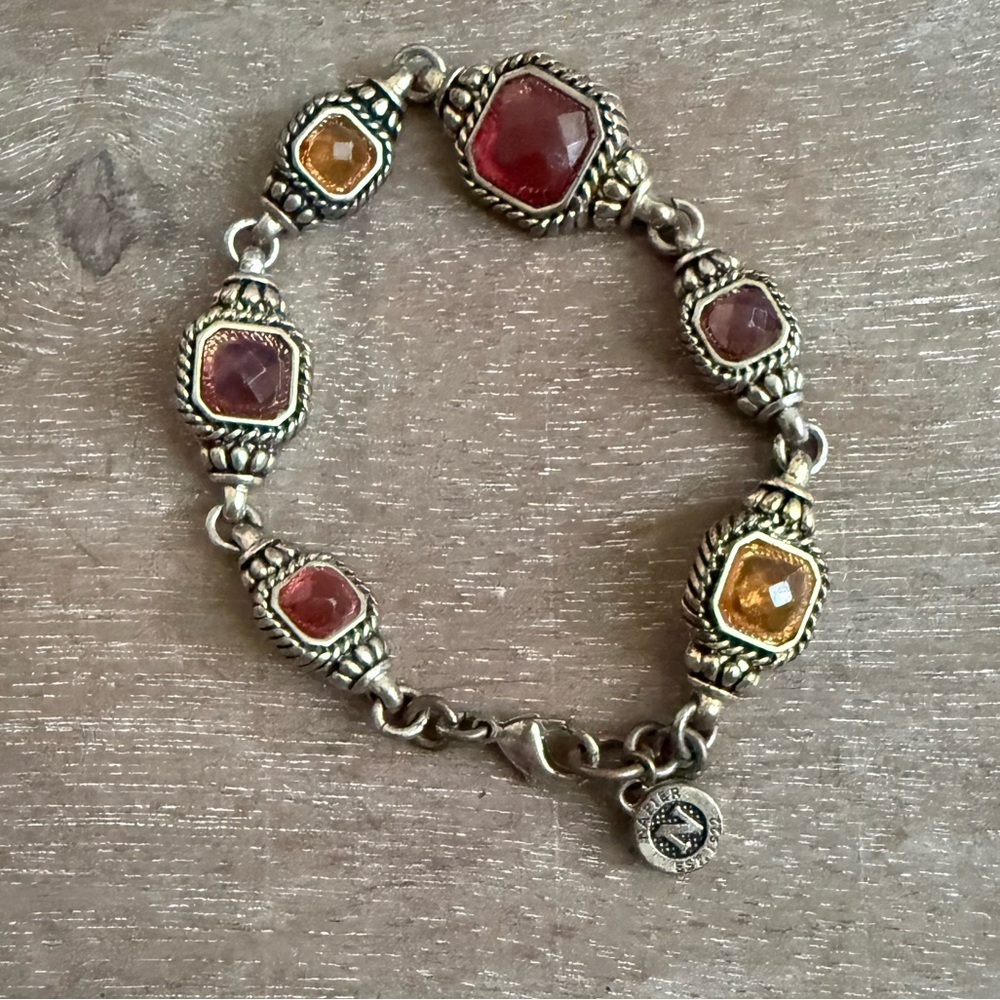 Napier Silver and Colorful Gemstone Bracelet